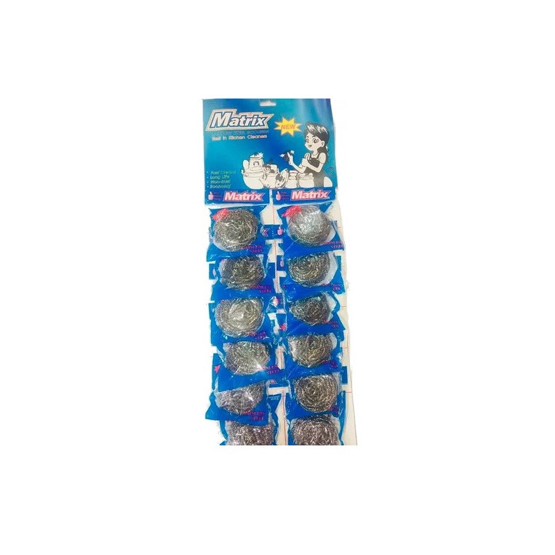 Esponjilla Matrix en acero inoxidable Cartón x 12 unidades