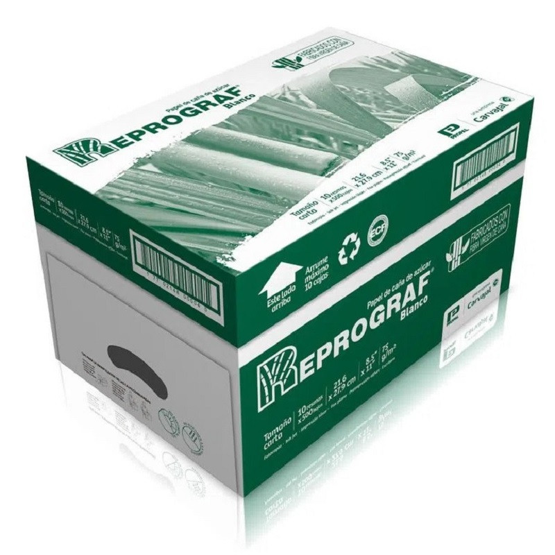 Papel Fotocopia Carta Reprograf 75 gms Caja x 10